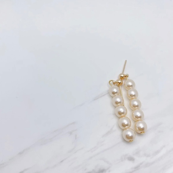 Pearl bar dangle earrings - Picture 4 of 6